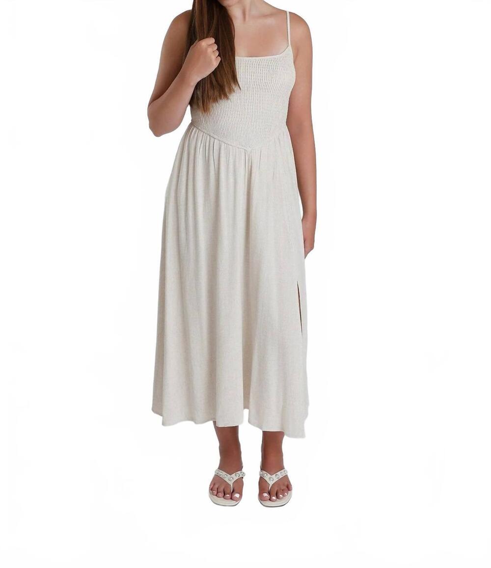 NEW HEM & THREAD canyon moon cotton summer dress in white